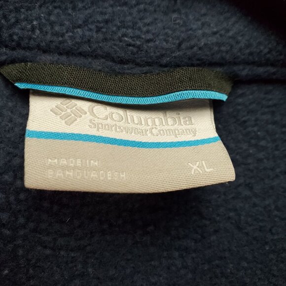 Columbia Jacket Mens XL Navy Blue Polyester Fleece Vest Sleeveless Full-Zip - Picture 2 of 7